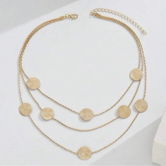Macy's Gold Multi-Layer Coin Pendant Necklace - Picture 2 of 2